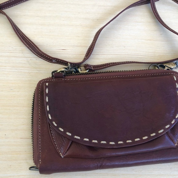 Leather purse / clutch / crossbody bag. Brown. - Picture 4 of 15
